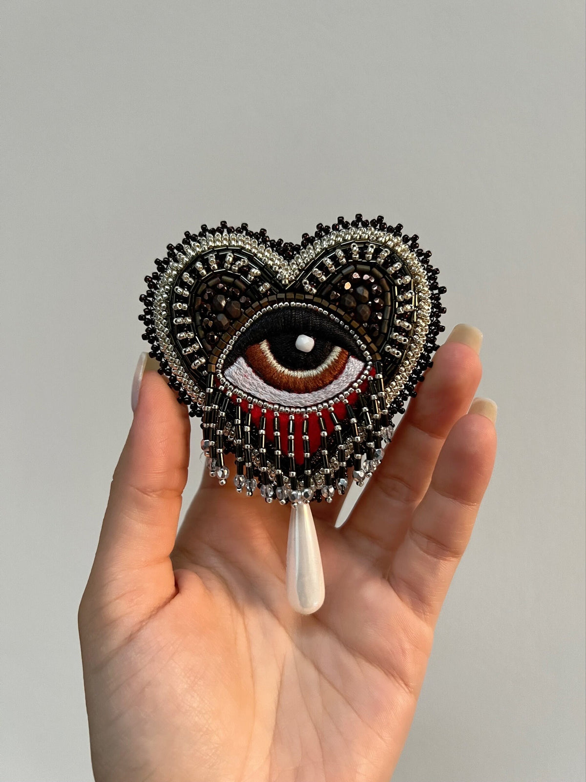 Evil Eye Heart Shaped Brooch