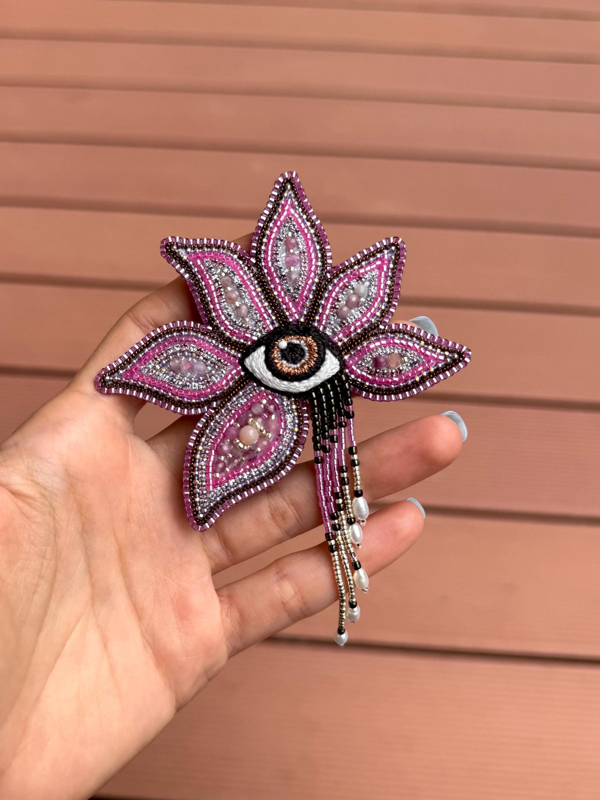 Handmade Beaded Flower Brooch